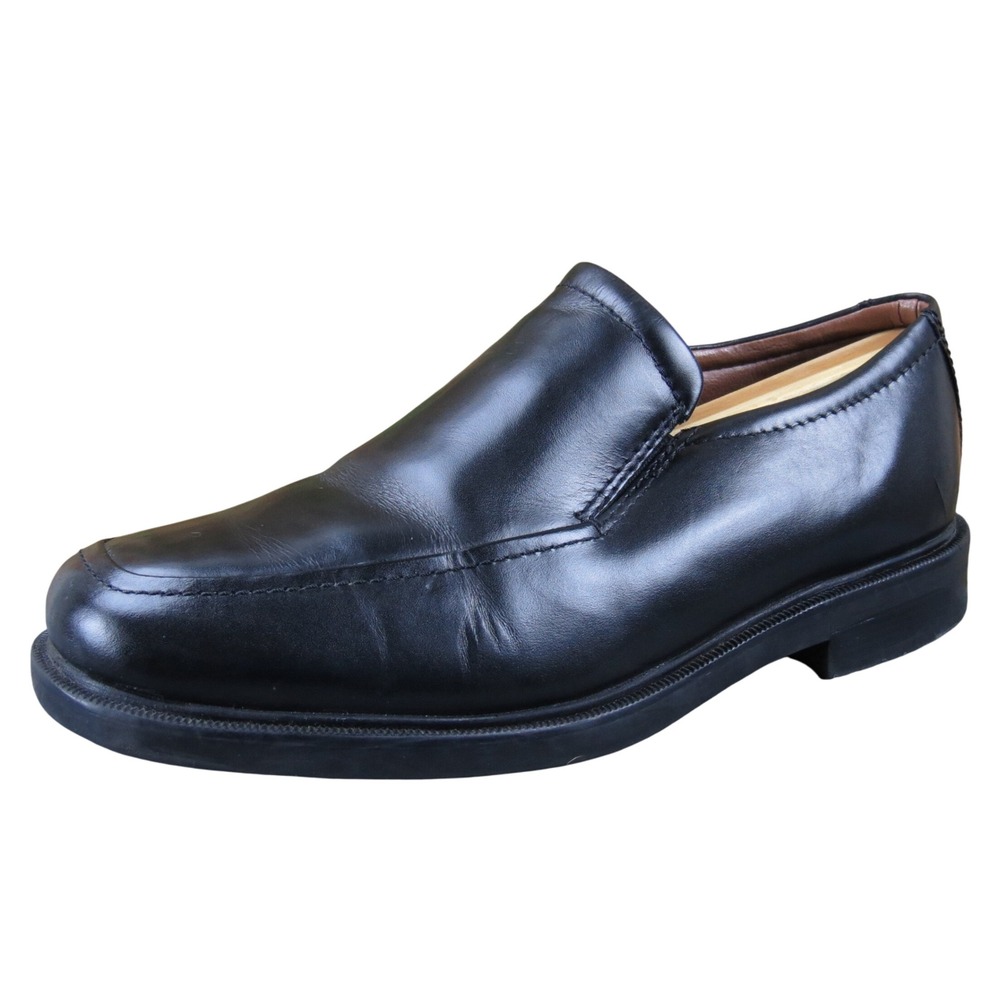 George Carl Men's Black Leather Slip-On Dress Shoes 10.5N Comfortable